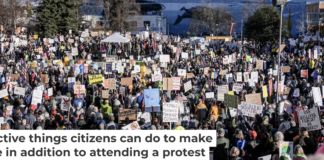 A crowd gathered for a “No Kings” protest on October 18, 2025 in Anchorage, Alaska. Hasan Akbas/Anadolu via Getty Images